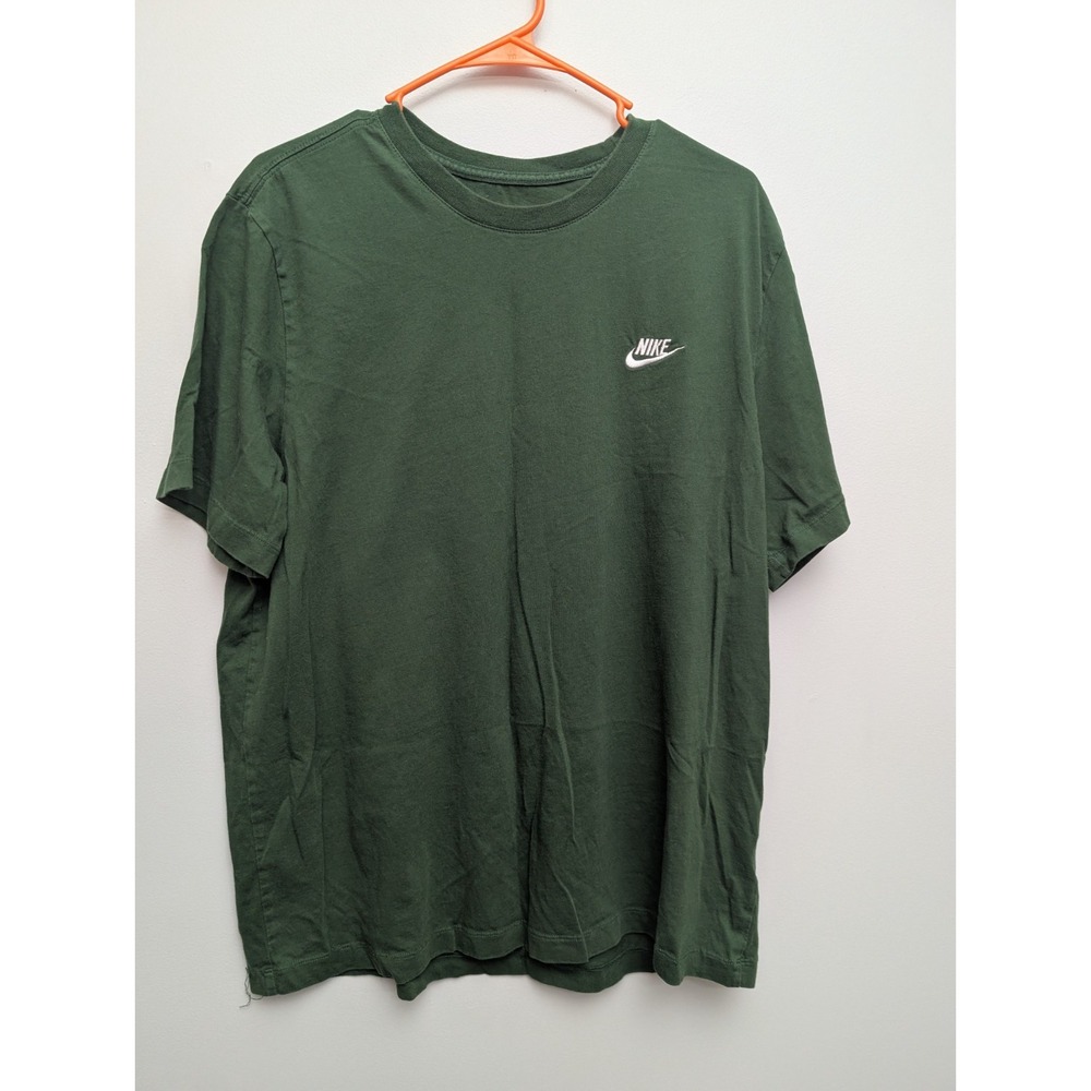 D4 Nike Shirt Mens XL Green Short Sleeve Mini Swoosh Logo Nike Tee